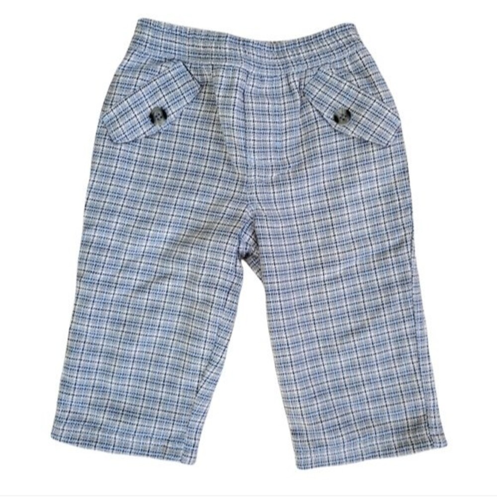 NWT Heartstrings Boys Lined Plaid Pants, Blue, 6 - 9 Months, New With Tags